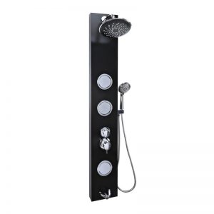 Black Aluminium Panel Shower Set - LAVK14.002