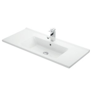 Rectangle Cabinet compatible 100 cm white washbasin LAVELLA hermes serie