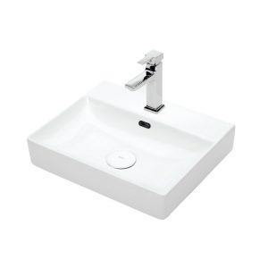 Square countertop white 55 cm wash basin LAVELLA newage serie