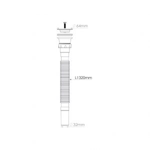 LAVELLA Tall Extensible Basin Siphon sizes 11-1215-080