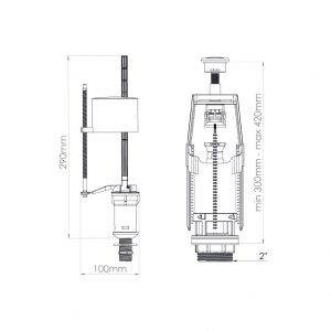 Lavella Toilet Flushing Mechanism size 11-4162-080