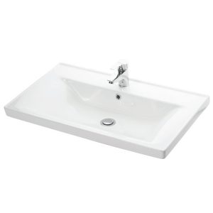 Rectangle Cabinet compatible 100 cm white washbasin LAVELLA elize serie